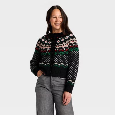 Women's Merriment Cardigan Sweater - Universal Thread™ Black S | Target