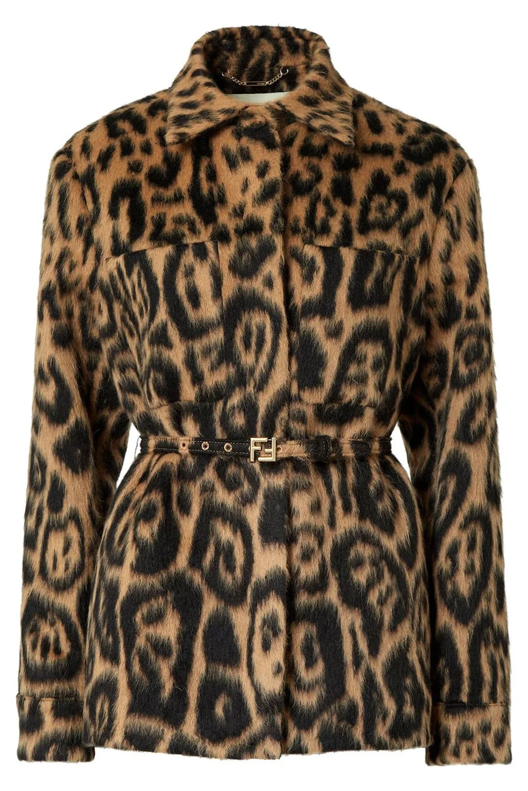 Fendi Leopard Printed Belted Go-To Jacket | Cettire Global