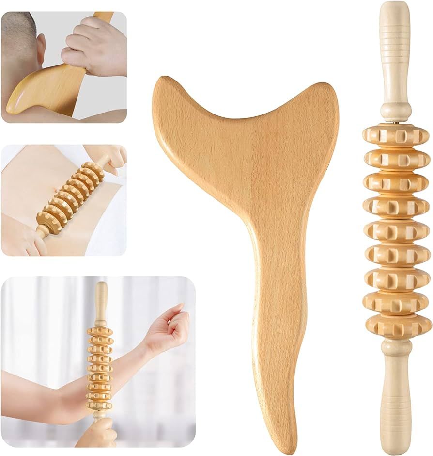 TZEAFDC Wood Therapy Massage Tools Lymphatic Drainage Massager Maderoterapia Kit for Body Sculpti... | Amazon (US)