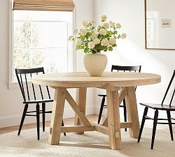 Farmhouse Trestle Round Dining Table (60") | Pottery Barn (US)