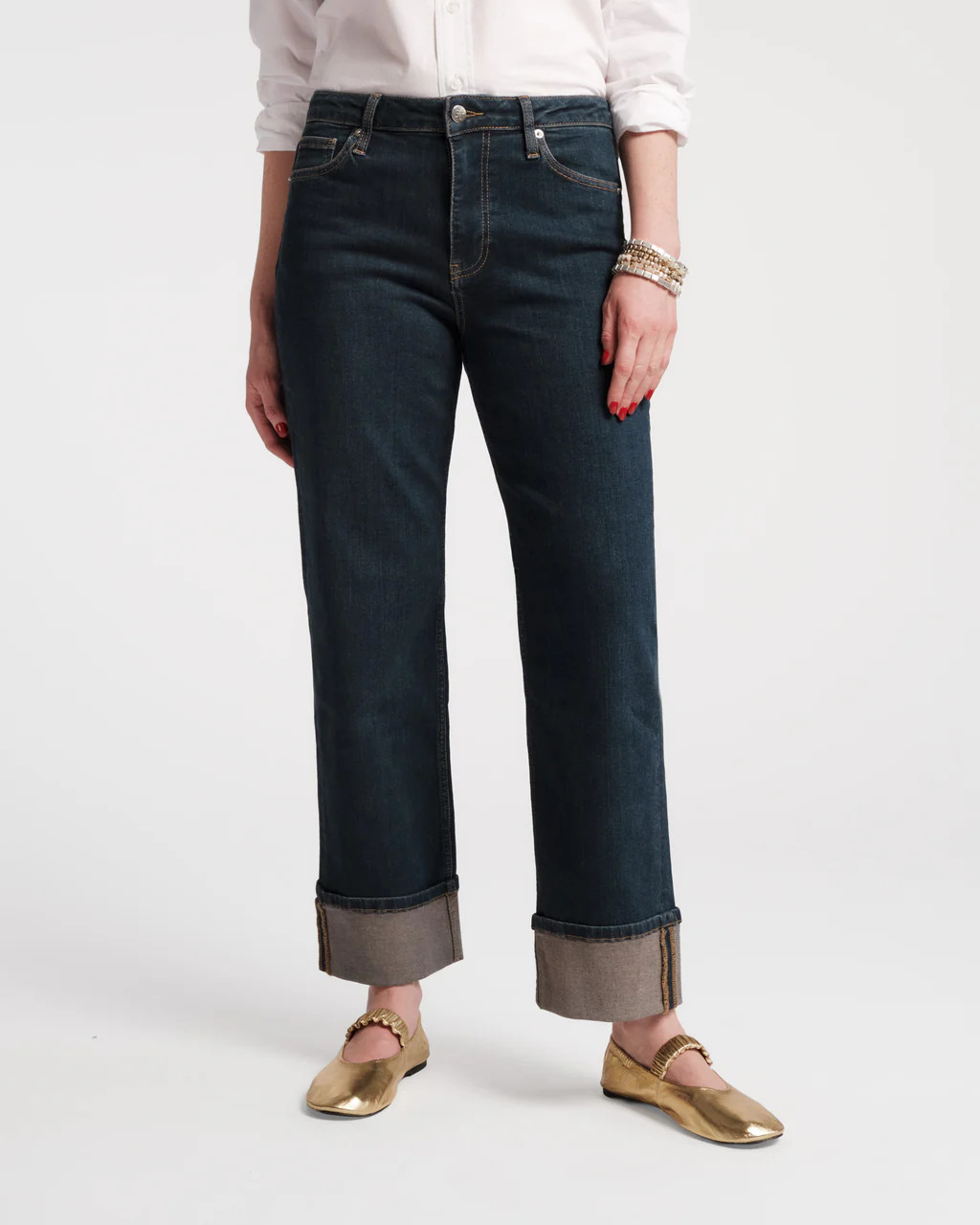Smarty Cuffed Jean - Denim | Frances Valentine
