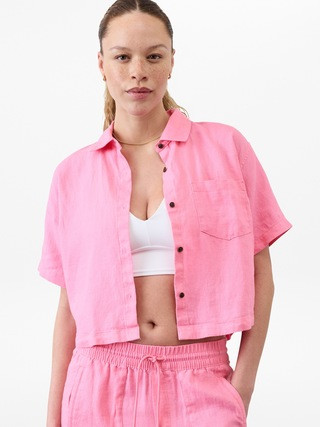 Retreat Linen Short Sleeve Shirt | Athleta