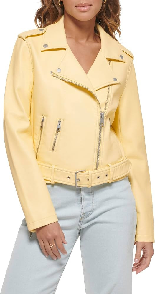 Levi's Women's Belted Faux Leather Moto Jacket (Regular & Plus Size) | Amazon (US)
