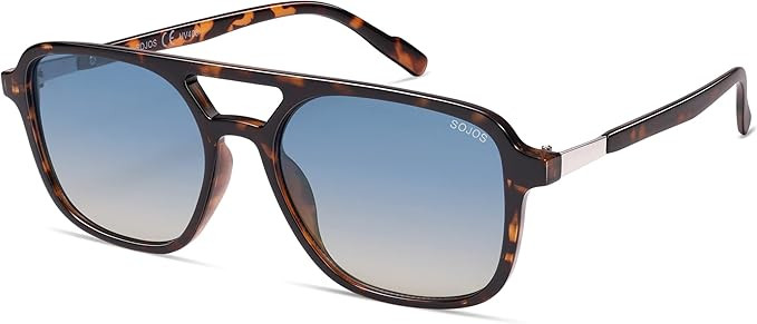 SOJOS Retro Aviator Sunglasses for Women Men,Trendy Rectangle Womens Mens Shades Sun Glasses SJ22... | Amazon (US)