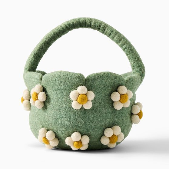 Daisy Easter Basket, Green | West Elm (US)