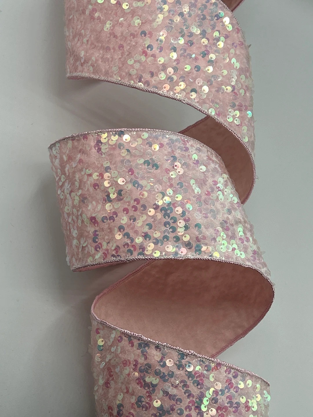 4 Pink Iridescent Sequined Ribbon Sugar Plum Wired Edges D Stevens 10 Yard Roll - Etsy | Etsy (US)