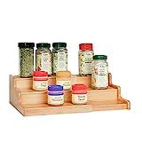 Seville Classics 3-Tier Expandable Bamboo Spice Rack Step Shelf Cabinet Organizer | Amazon (US)