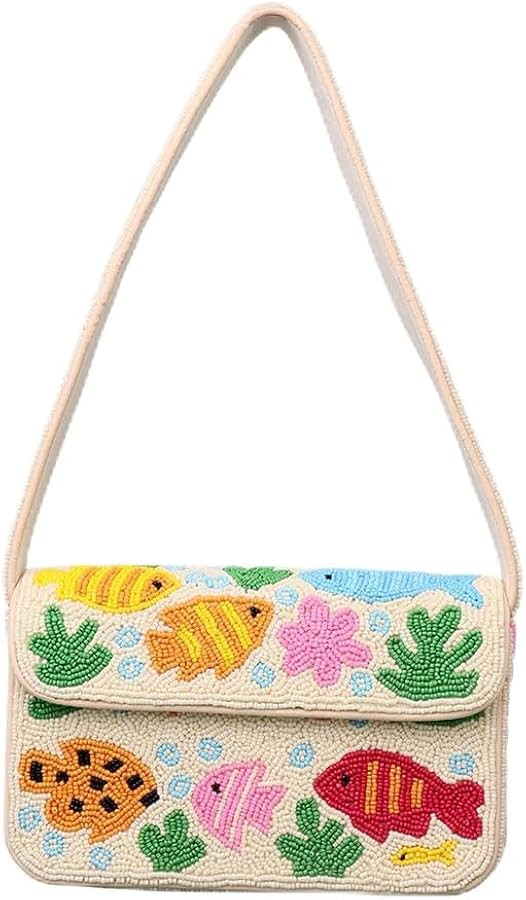 Indian Shelf Premium Handcrafted Beaded Beach Bags for Women, Girls - Women Evening Bags Fish & C... | Amazon (US)