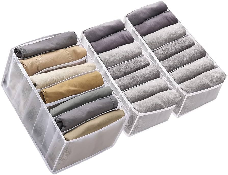 Aposemo Clothes Organizer Drawers Wardrobe Compartment Separation Underwear Portable 7 Grids Stor... | Amazon (US)