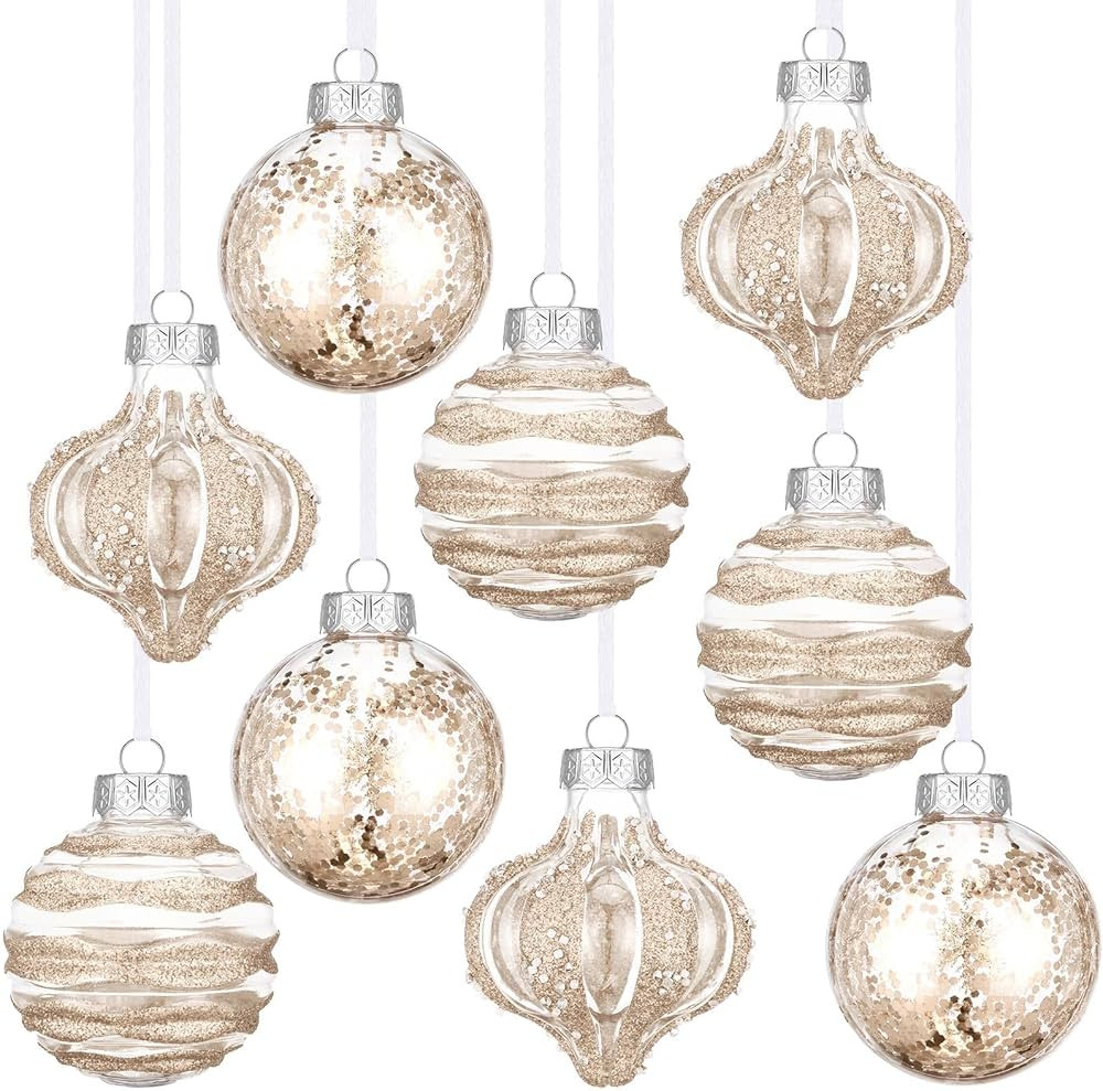 9 Pcs 3.15" Clear Christmas Ball Ornaments Xmas Ball Decorations Set Shatterproof Decorative Hang... | Amazon (US)
