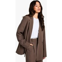 Womens Tall Essential Oversized Blazer - Beige - 12, Beige | Boohoo.com (UK & IE)