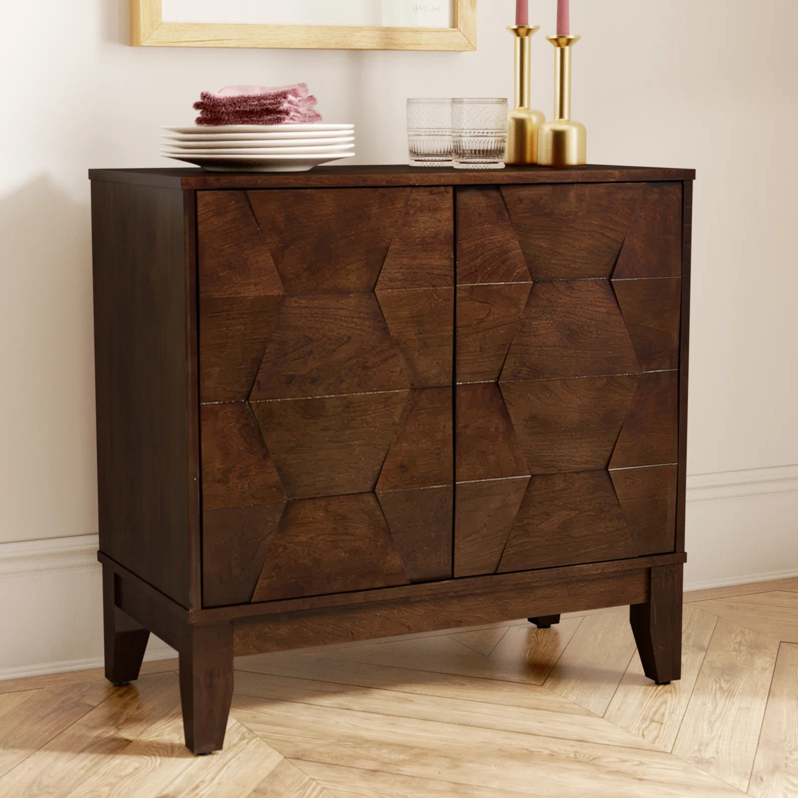 Sara 30.6" Contemporary 2 - Door Storage Cabinet with Adjustable Shelves | Wayfair North America