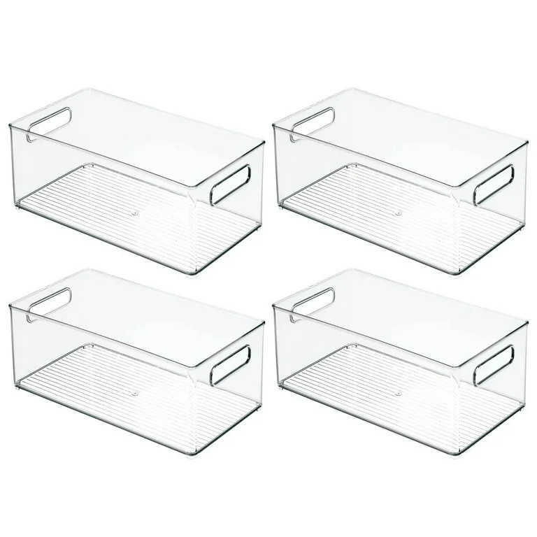 mDesign Deep Plastic Kitchen Storage Organizer Container Bin with Handles for Pantry, Cabinets, S... | Walmart (US)