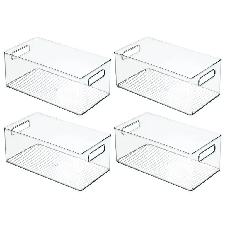 mDesign Deep Plastic Kitchen Storage Organizer Container Bin with Handles for Pantry, Cabinets, S... | Walmart (US)