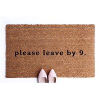 Please Leave By 9 Doormat, Flocked Coir Nine , Custom Doormats, Guests Outdoor Rug, Simple Doormat | Etsy (US)