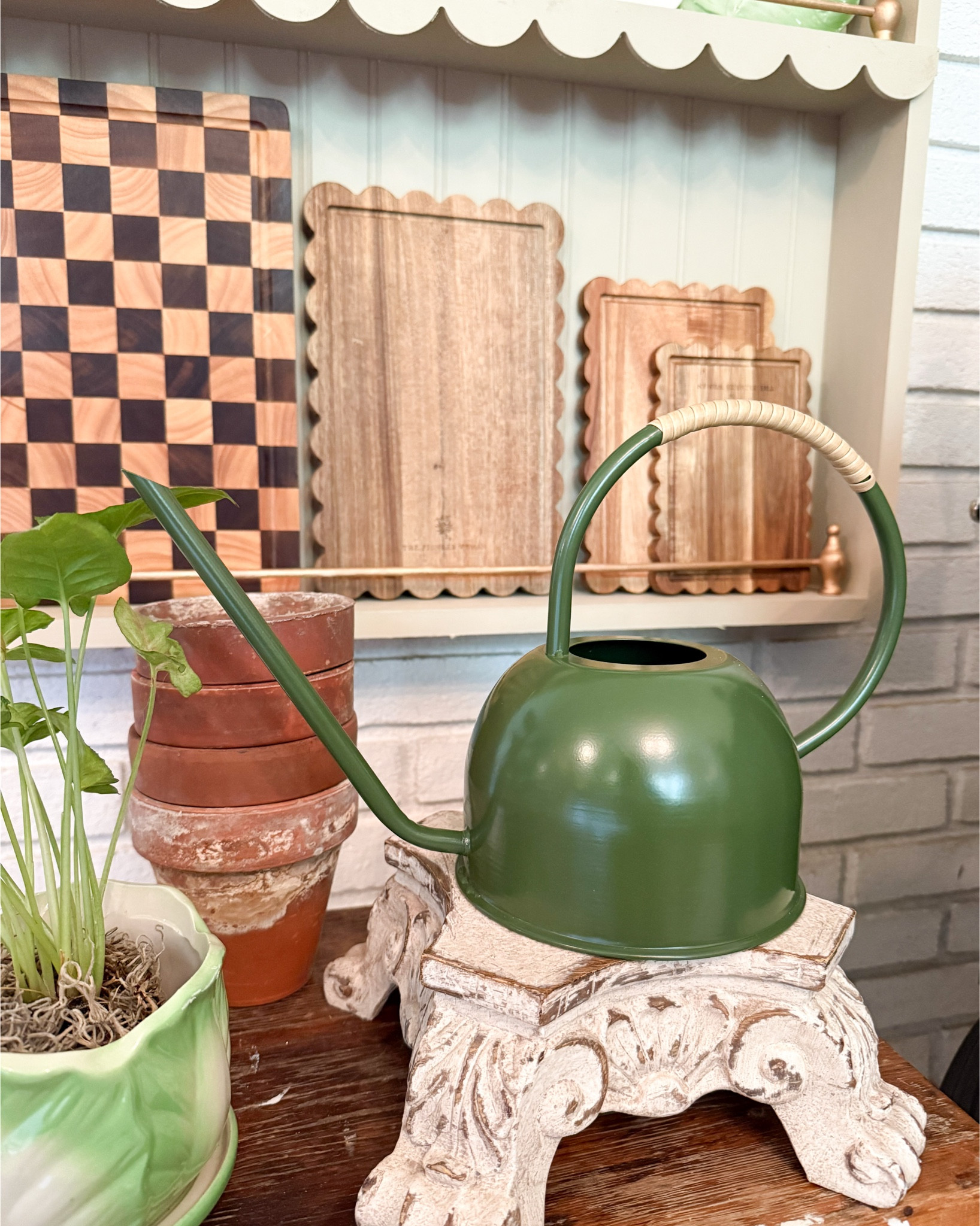 Proof that the prettiest pieces in your home don’t have to be just for looks 🤍 I keep this watering can out on display, but it’s also the one I reach for daily—functional, timeless, and blends right into a collected space. It’s one of those little upgrades that makes your home feel styled without trying too hard.


#LTKhome #LTKfinds #functionaldecor #cottagecorehome #collectedhome #vintagedecor #cozyhome #homedetails #simplehome #dailyuse