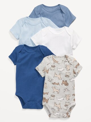 Unisex Short-Sleeve Bodysuit 5-Pack for Baby | Old Navy (US)