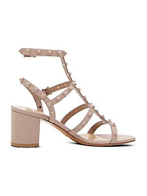 Valentino Garavani Women's Rockstud Block Heel Sandals - Powder - Size 37 (7) | Saks Fifth Avenue