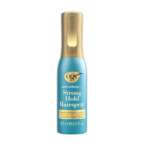 OGX Antioxidants + Strong Hold Hairspray, Anti Humidity Hairspray for 24 Hour Hold & Protection for Your Style, Hair Spray in a Continuous Mist Bottle, Paraben-Free, 6.5 fl. oz | Amazon (US)