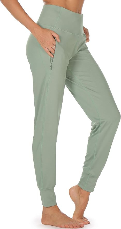 icyzone Workout Joggers Pants for Women - High Waisted Exercise Athletic Running Leggings with Po... | Amazon (US)