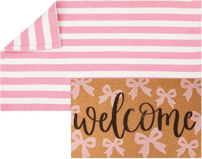 2 Pcs Door Mat Combo Set Layered Outdoor Rug and Coir Welcome Doormat Non Slip Floor Mat for Fron... | Amazon (US)