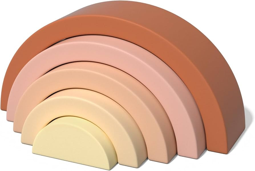 Asweets Wooden Stackable Rainbow Toy, 5 PCS Wooden Building Blocks Set for Baby, Kids and Toddler... | Amazon (US)