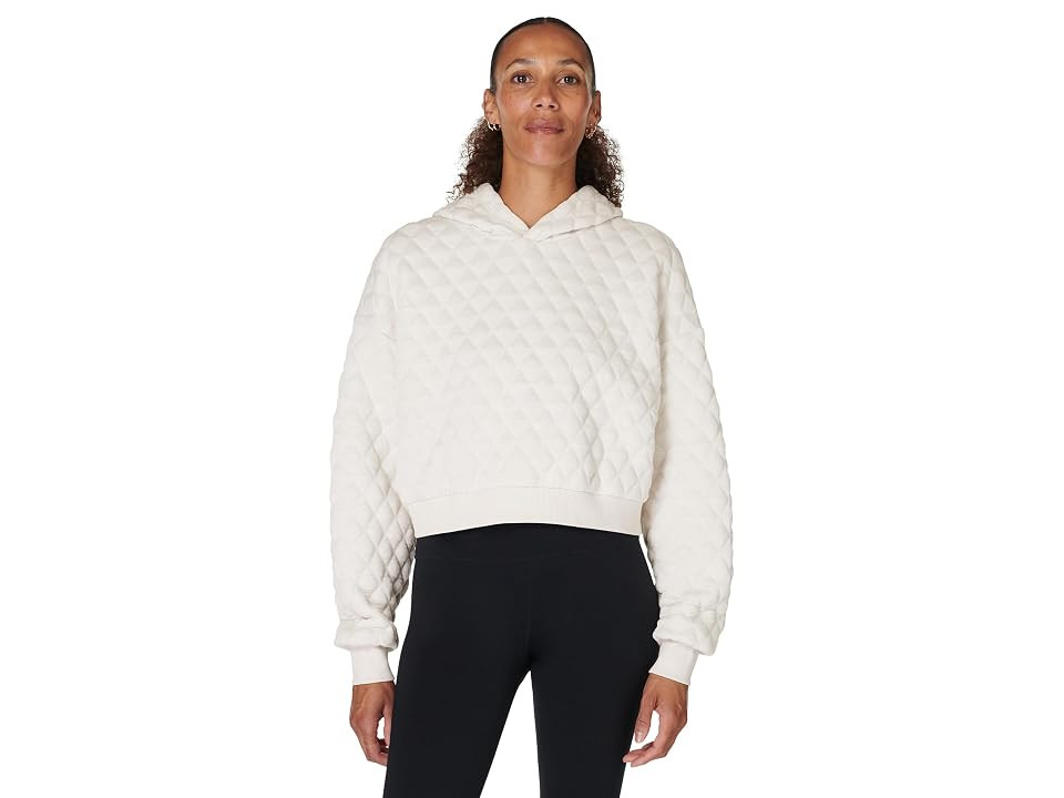 Sweaty Betty Sand Wash Quilted Hoody (Marble White) Women's Sweatshirt | Zappos