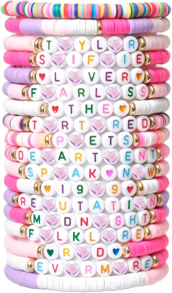 18PCS Clay Bead Friendship Bracelets Sets Singer Music Inspired Album Bracelets Fashion Jewelry A... | Amazon (US)