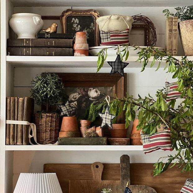 Americana Plaid Star Ornament Set of 8 | Antique Farm House