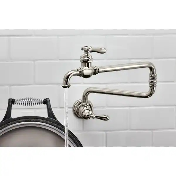 Kohler Artifacts Single-Hole Wall-Mount Pot Filler Kitchen Sink Faucet with 22" Extended Spout - ... | Bed Bath & Beyond