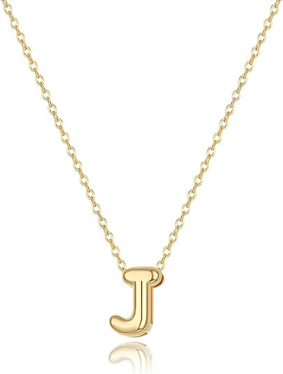 Initial Necklaces for Women Bubble Gold Silver Letter Necklace Dainty Personalized Charm Pendant ... | Amazon (US)
