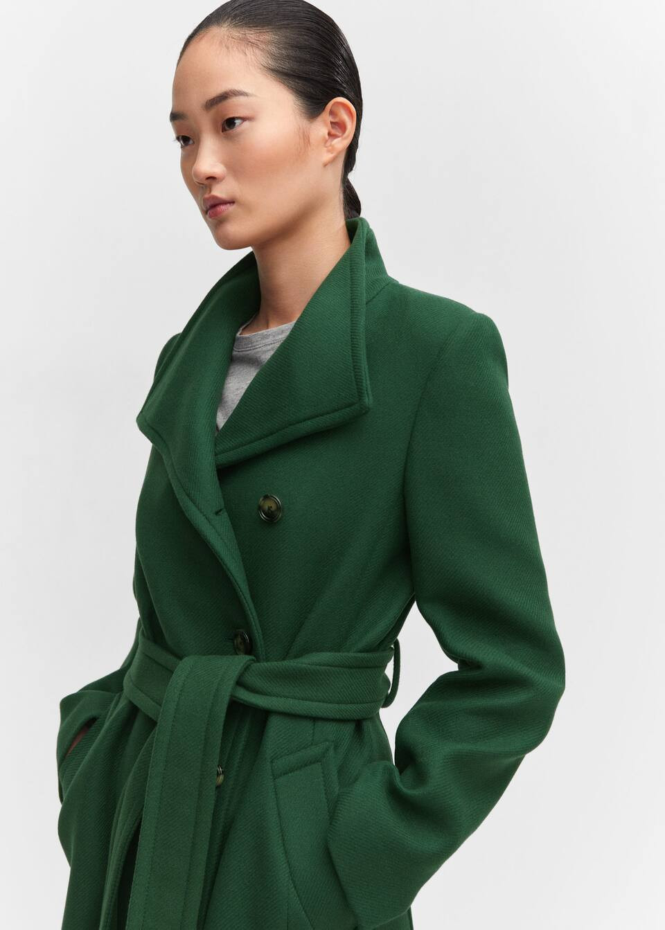 Woolen coat with belt | MANGO (US)