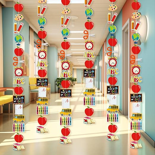 6 Pcs Back to School Party Decorations NO DIY 6.56 Ft Welcome Back Fruit Pencil School Bus Garlan... | Amazon (US)