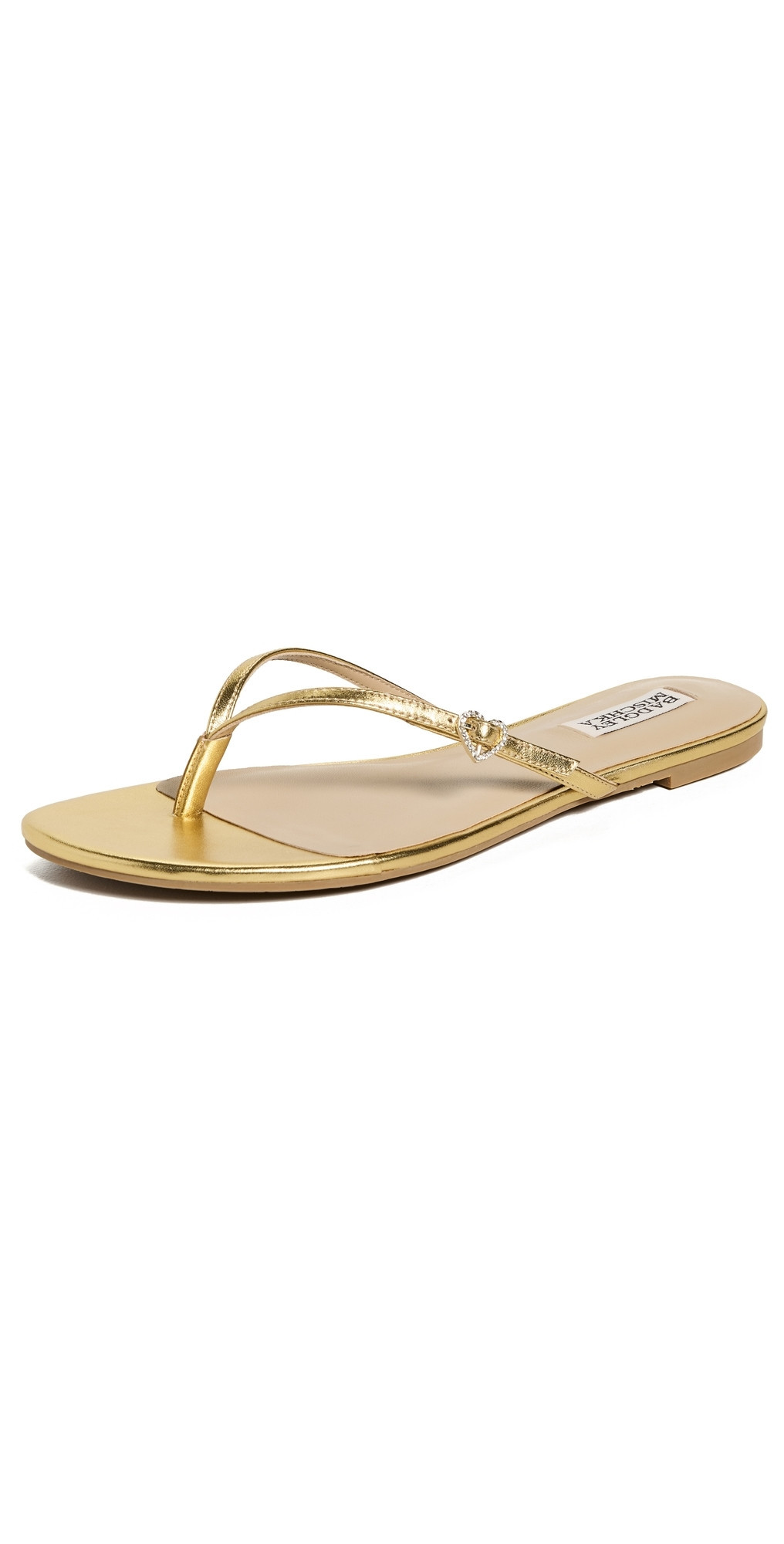 Badgley Mischka Dynah Flip Flops Gold 8.5 | Shopbop