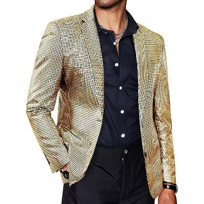 COOFANDY Mens Metallic Jacket Regular Fit Blazer Casual 70s Disco Party Sport Coat GOLDEN XL | Target