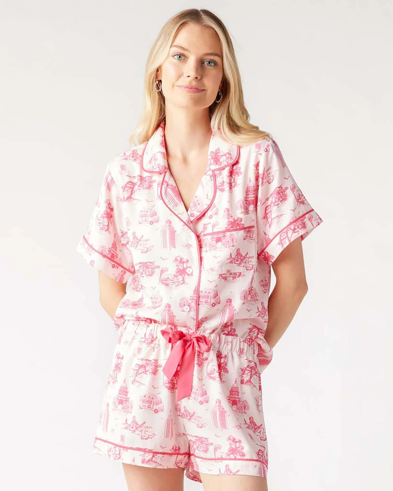 Austin Toile Pajama Shorts Set | Colorful Prints, Wallpaper, Pajamas, Home Decor, & More | Katie Kime Inc