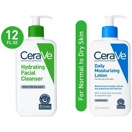 Cerave Normal to Dry Cleanser & Moisturizer Set | Walmart (US)