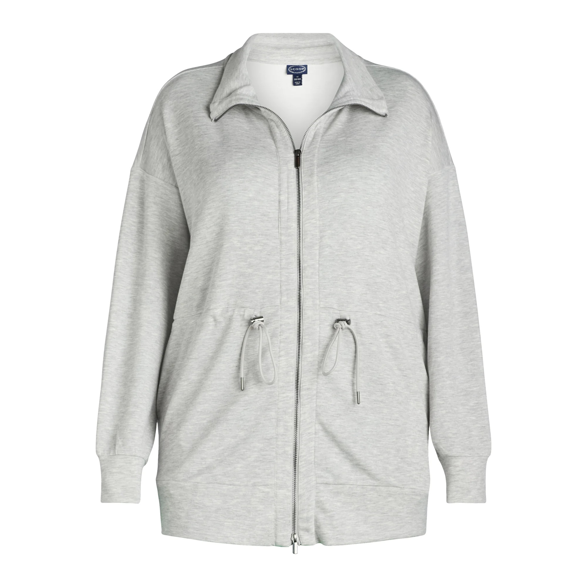 Scoop Women’s and Women's Plus Ultimate ScubaKnit Longline Drawstring Zip Jacket, Sizes XS-4X | Walmart (US)