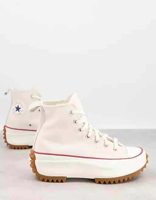 Converse Run Star Hike Hi sneakers in parchment | ASOS (Global)