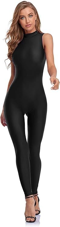 speerise Spandex Bodysuit for Women Zip Sleeveless Unitard Bodycon Jumpsuits Leotard for Costume | Amazon (US)