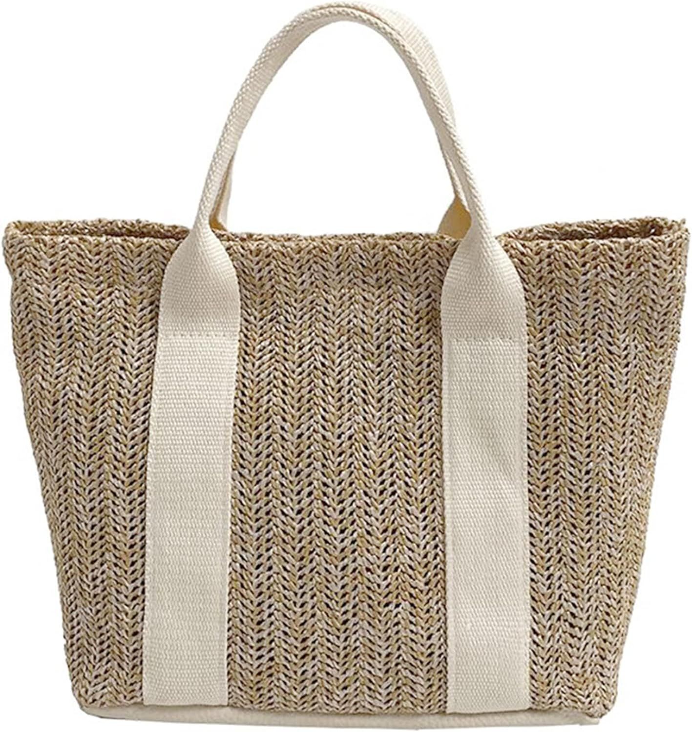 Mini Straw Tote Bag Natural Straw Woven Beach Bag Casual Shoulder Bags Handbag for Women Fashion Str | Amazon (US)