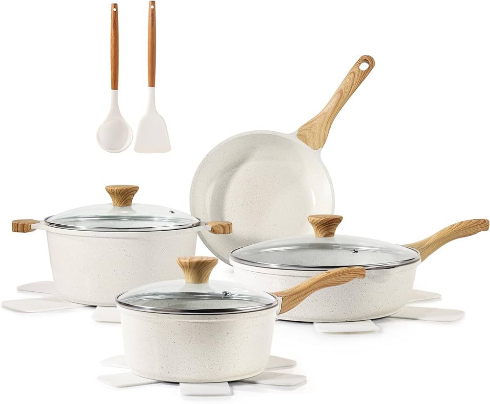 SENSARTE Nonstick Ceramic Cookware Set 13-Piece, Healthy Pots and Pans Set, Non-toxic Kitchen Coo... | Amazon (US)