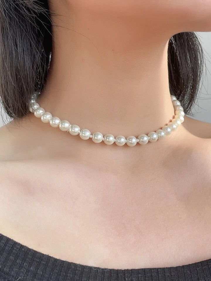 Faux Pearl Beaded Necklace | SHEIN