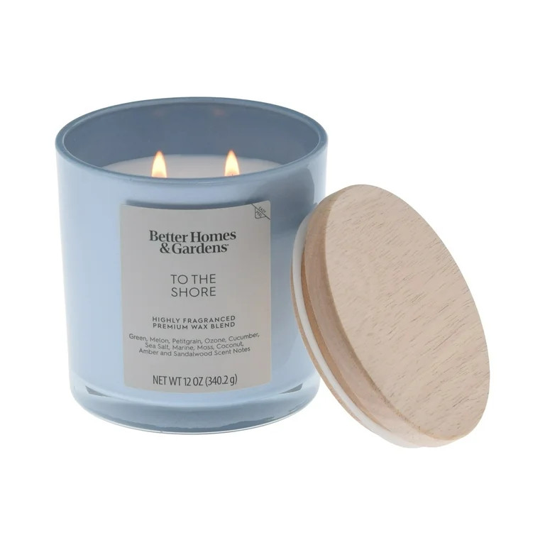 Better Homes & Gardens To the Shore Scented 2-Wick 12oz Iridescent Jar Candle | Walmart (US)