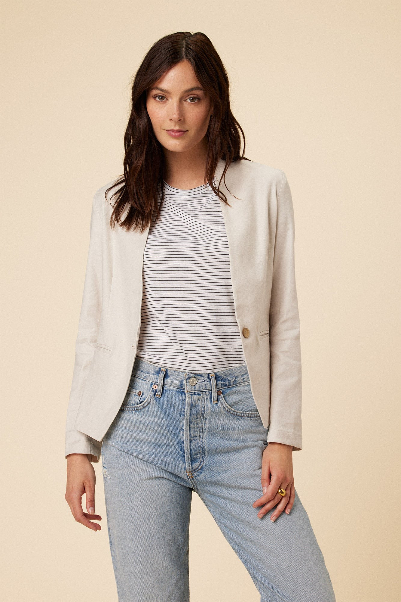 Meredith Femme Fête Blazer - Natural | Amour Vert