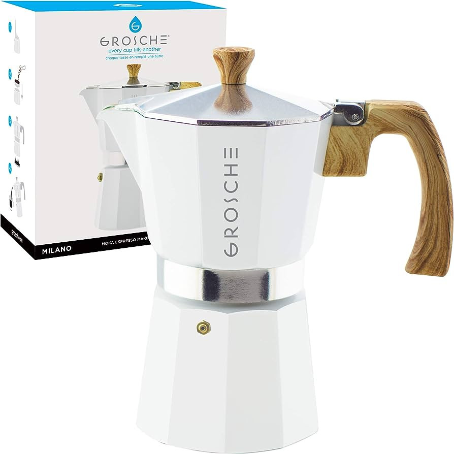 GROSCHE White Milano Stovetop Espresso Maker, 6 cup | Amazon (US)