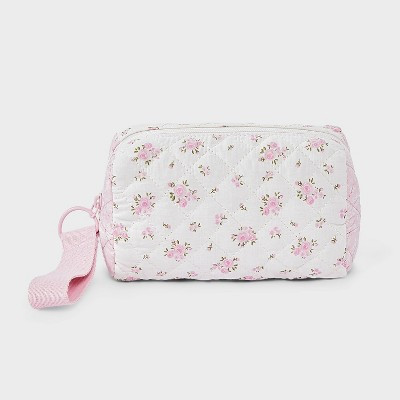 Girls' Floral Quilted Cosmetic Pouch - Cat & Jack™ Pink | Target