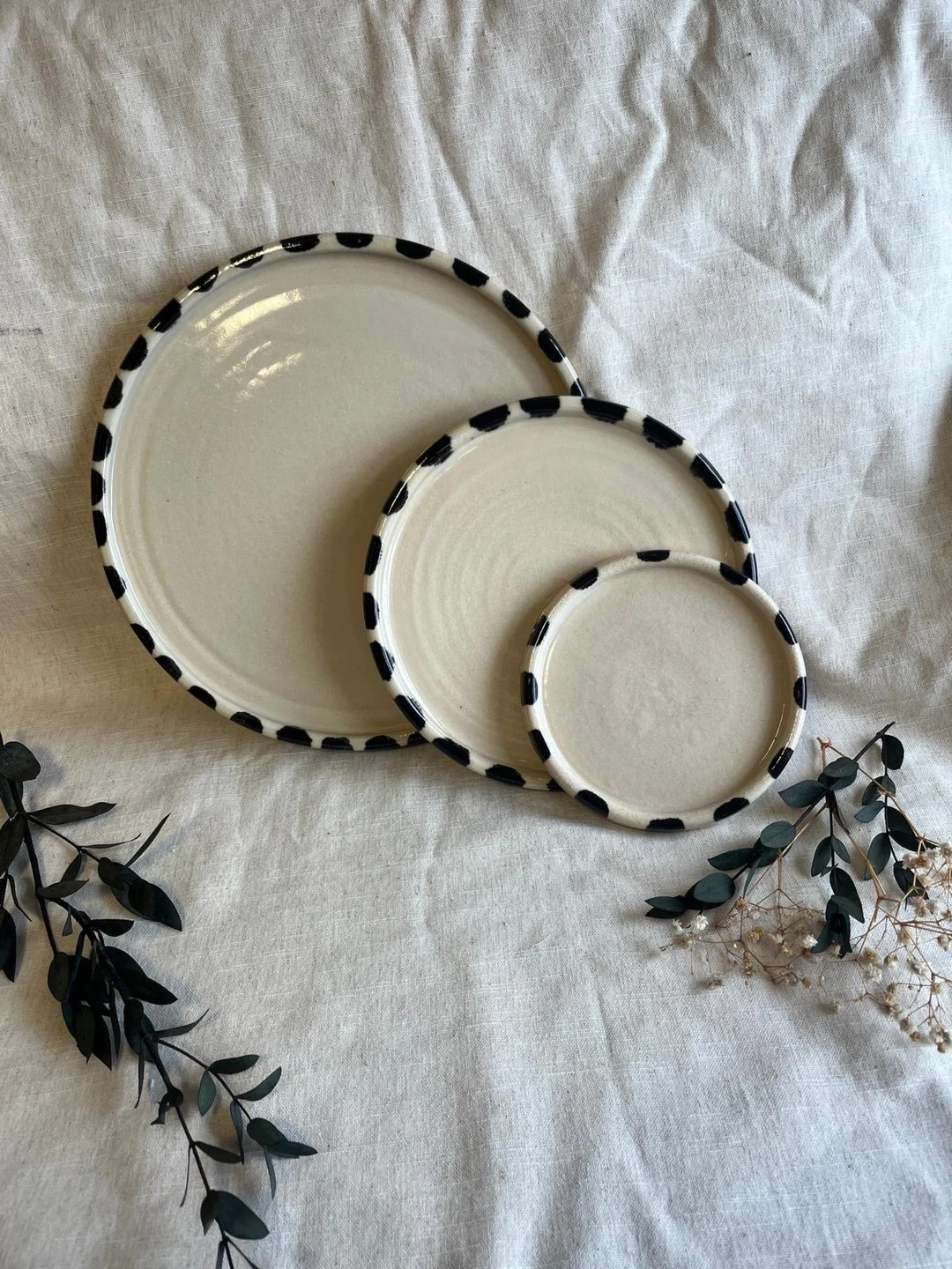 Stripe Ceramic Plates, Handmade Lunch Plate , Unique White Dining, Handcrafted Serving Ceramics, ... | Etsy (US)
