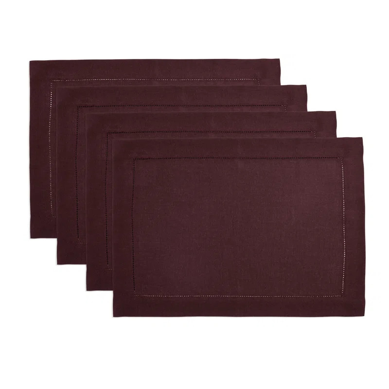 Classic Hemstitch - 100% Pure Linen Rectangle Placemats | Wayfair North America