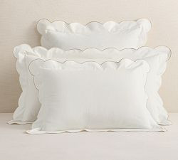 Scalloped Embroidered Percale Sham | Pottery Barn (US)